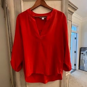 Diane Von Furstenberg Red Silk Blouse
